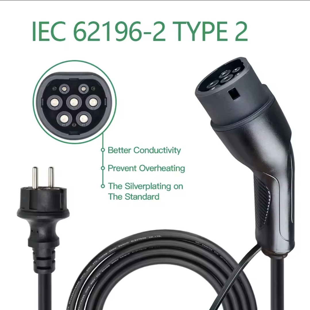 BlackCharge® 3.0 Max Mobiele EV Lader | 3,7kW – 7,4kW – 11kW | Type 2 | Waterdicht IP66 | 5/7/10 meter - BlackCharge 3.7kW / 5 meter / Excl. verloopstekkers