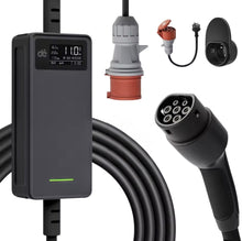 dé® 11kW Mobiele EV Thuislader – Type 2 | 7m–25m | Incl. CEE–Schuko verloop & kabelhouder