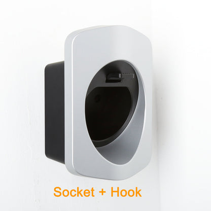 BlackCharge® Laadkabelhouder Type 2 – Stevige Muurbeugel voor een Georganiseerde Laadplek - BlackCharge Zilver