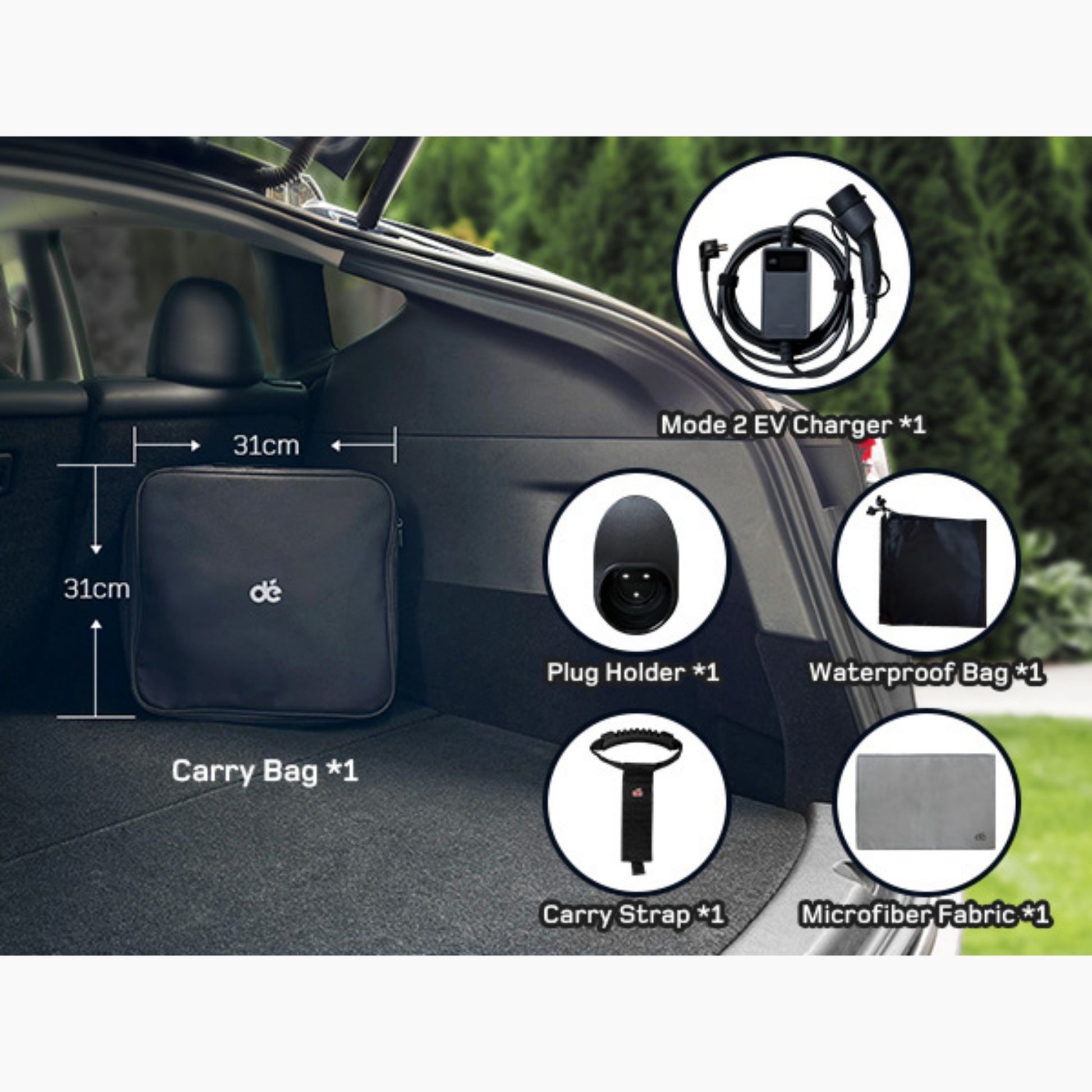 Dé EV Oplader 3.7kW | Schuko | Type 2 | Draagbaar | Instelbaar 6A-16A | 6-25m kabel - BlackCharge 6 meter