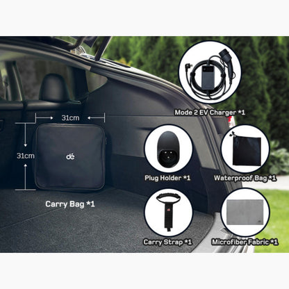 Dé EV Oplader 3.7kW | Schuko | Type 2 | Draagbaar | Instelbaar 6A-16A | 6-25m kabel - BlackCharge 6 meter